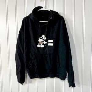 LINING X DISNEY Men Size M Black Hooded Mickey Christmas Printed Black Thick